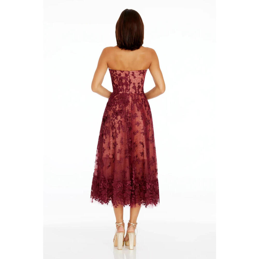NEW, Dress the Population Kailyn Dress Burgundy Size M #MD507 - Picture 3 of 7